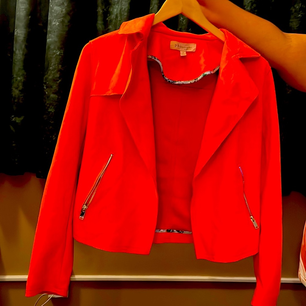 Really cool and casual jacket goes with almos everything. Dresses, jeans, skirts